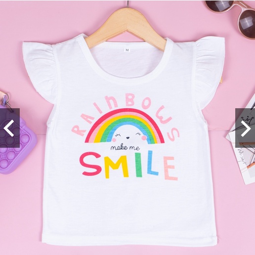 BAJU KAOS ANAK CEWEK GAMBAR 004 / BAJU KAOS ANAK PEREMPUAN MODEL KUPU - KUPU 1-5 THN