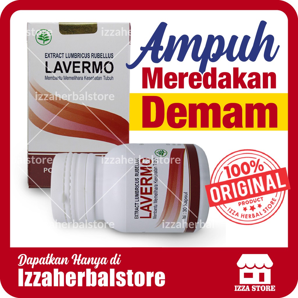 Kapsul Ekstrak Cacing LAVERMO Original BPOM - Extract Lumbricus Rubellus obat cacing