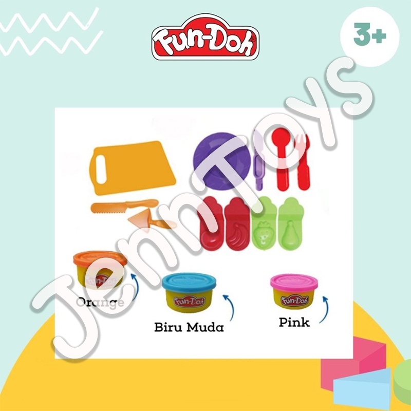 JennToys - Mainan Anak Fundoh Mainan Set Fun Doh Mainan anak perempuan Dough - FD TROPICAL FRUIT