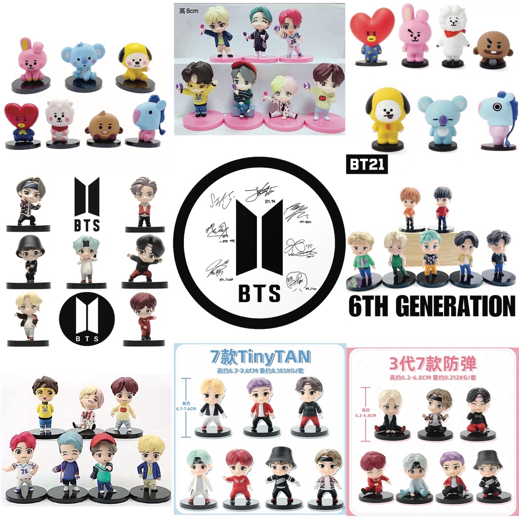 

Topper Cake Figure BTS KPOP boyband korea V, Jin, RM, J-Hope, Jimin, Jung Kok, Suga