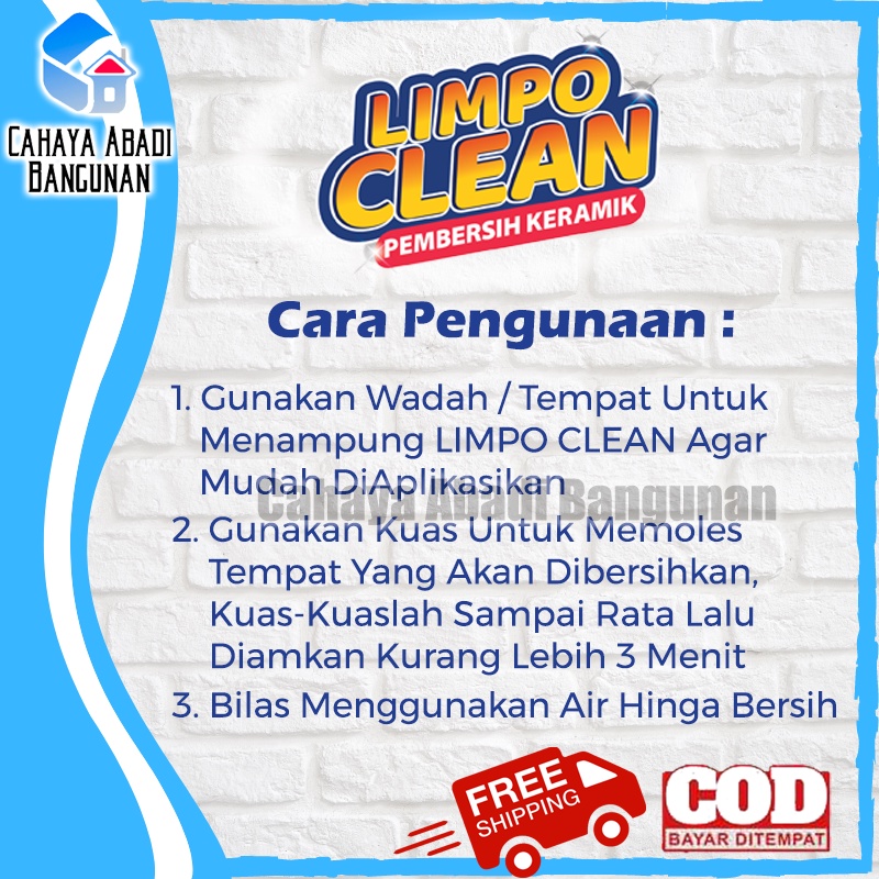 Limpo Clean Kerak + Sikat Keramik Lantai 3M