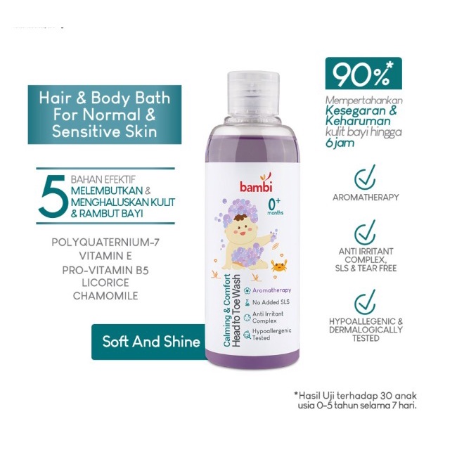 Bambi Baby Calming &amp; Comfort Head To Toe Wash 200ml
