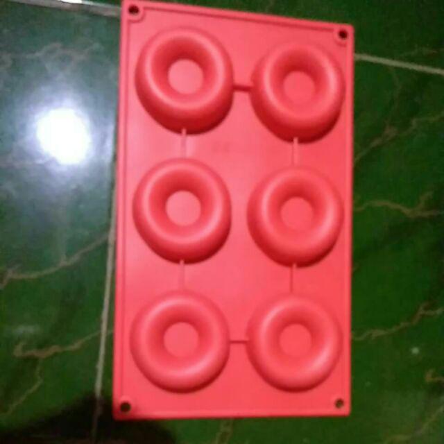 Cj Cetakan Silikon Kue Puding Donat 6 Cav