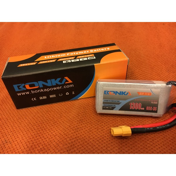 Batere Lipo Bonka Battery 1300Mah 3S 11.1V 65C - 5D6Dca - Original Asli
