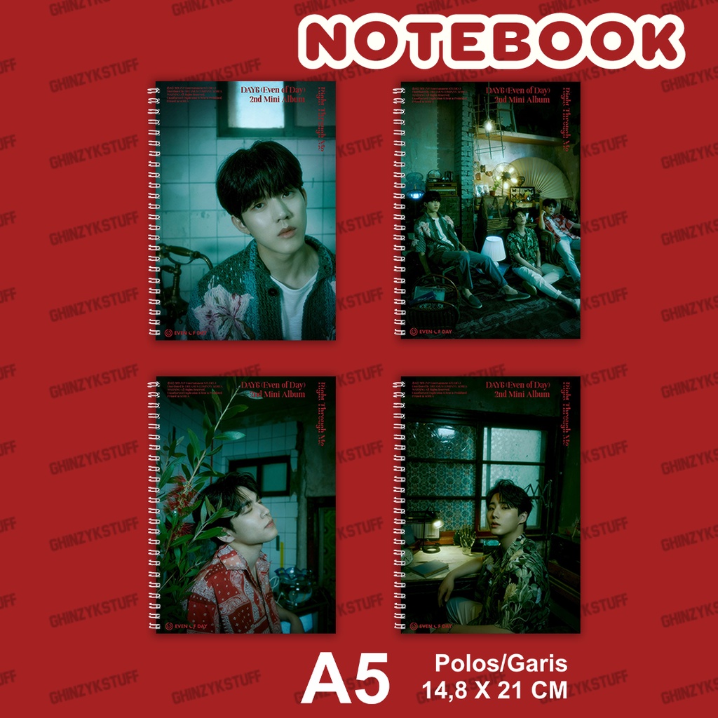 

Notebook KPOP DAY 6 Right Through Me Ukuran A5 14,6 cm x 21 cm Seri 1