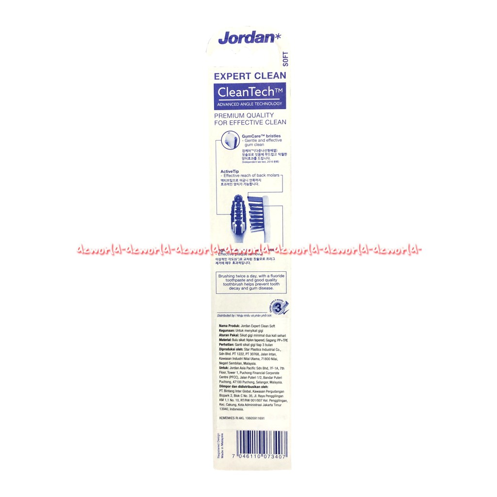 Jordan Expert Clean Cleantech Hygenic Travel Case Sikat Gigi Toothbrush Yordan