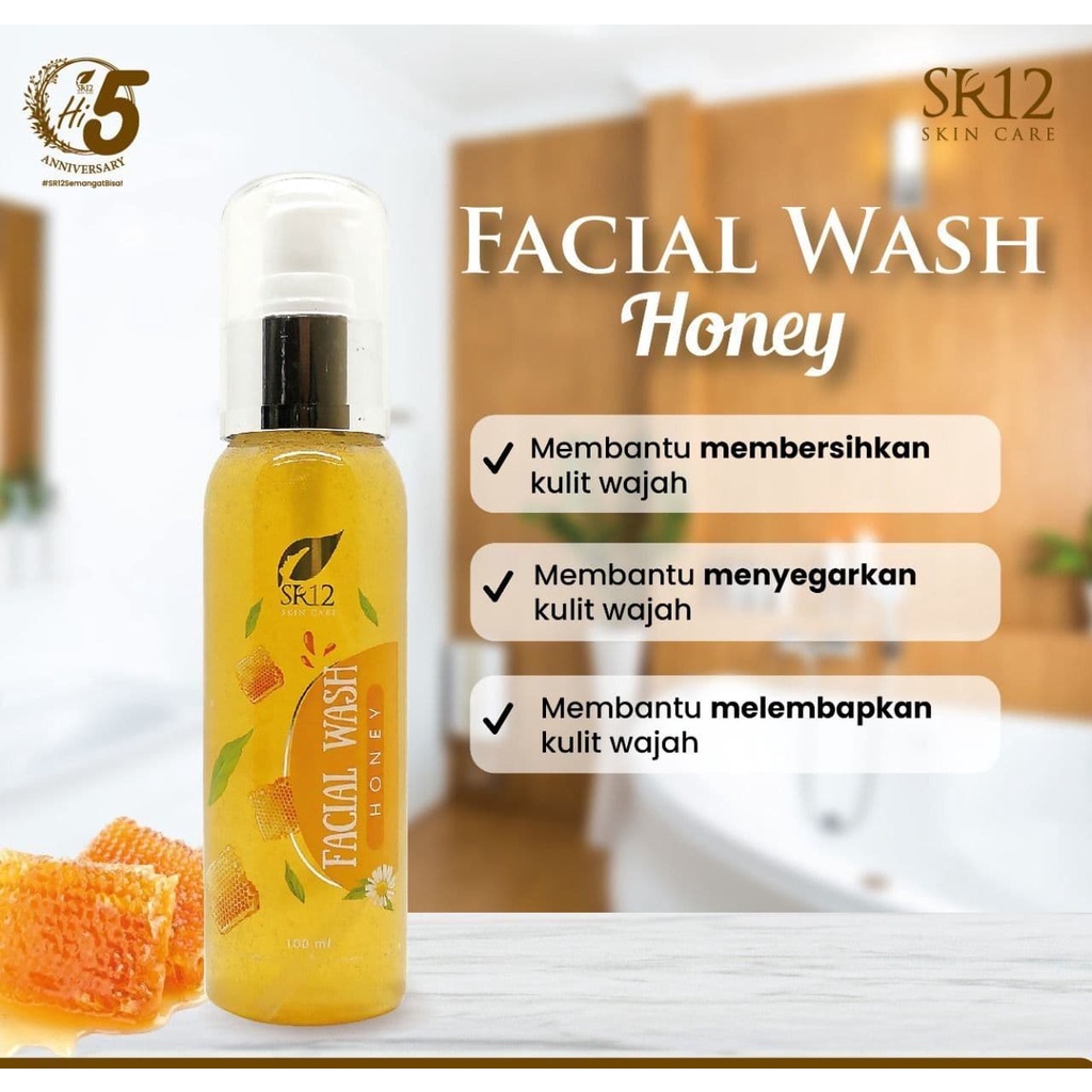 FACIAL WASH HONEY SR12 100ml 250ml Ampuh Atasi Kulit Kering Original BPOM Sehat BLILA