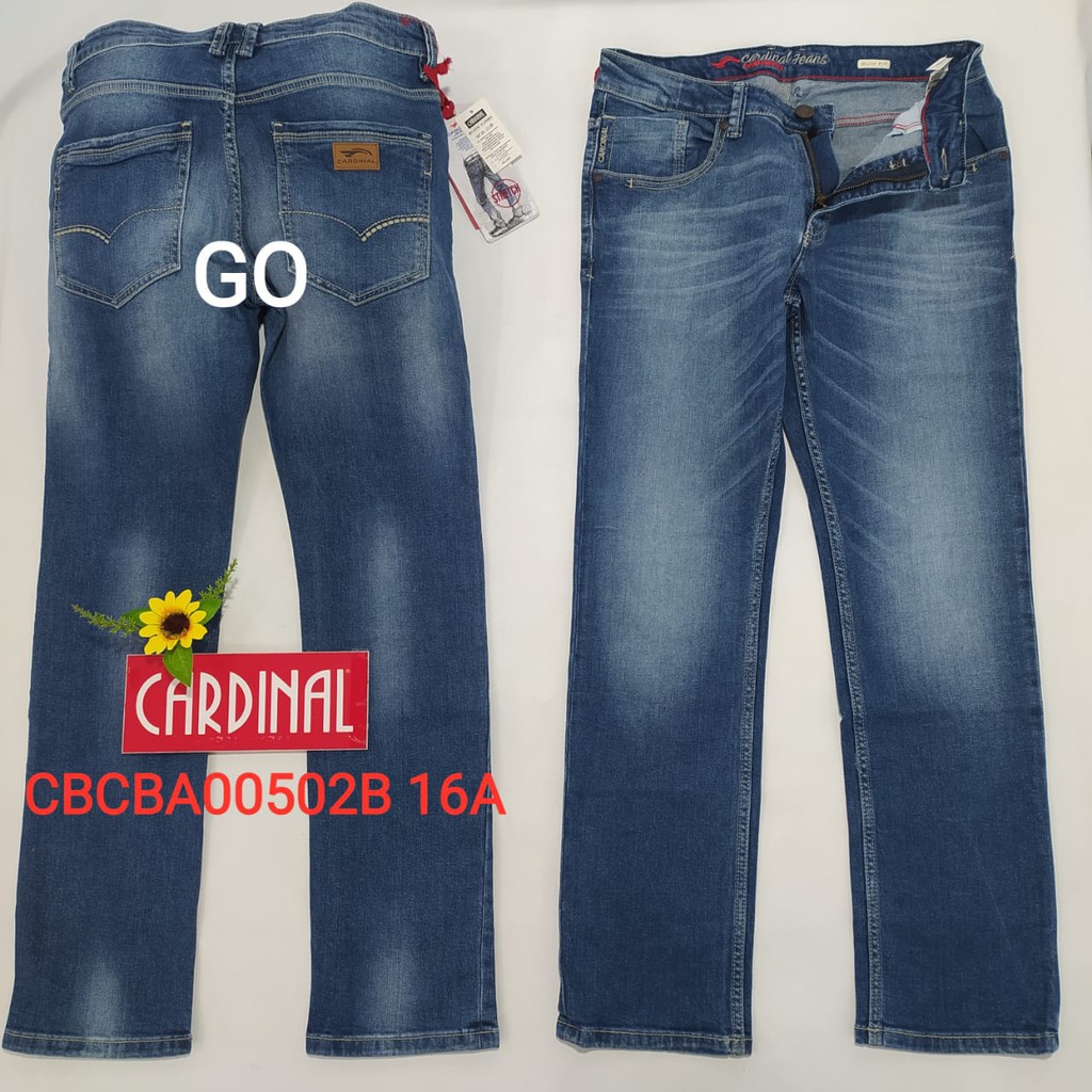 bb F 33 CARDINAL CBCBA Celana Panjang Jeans Reguler Fit Slim Fit Straight Slim Bawahan Laki Dewasa