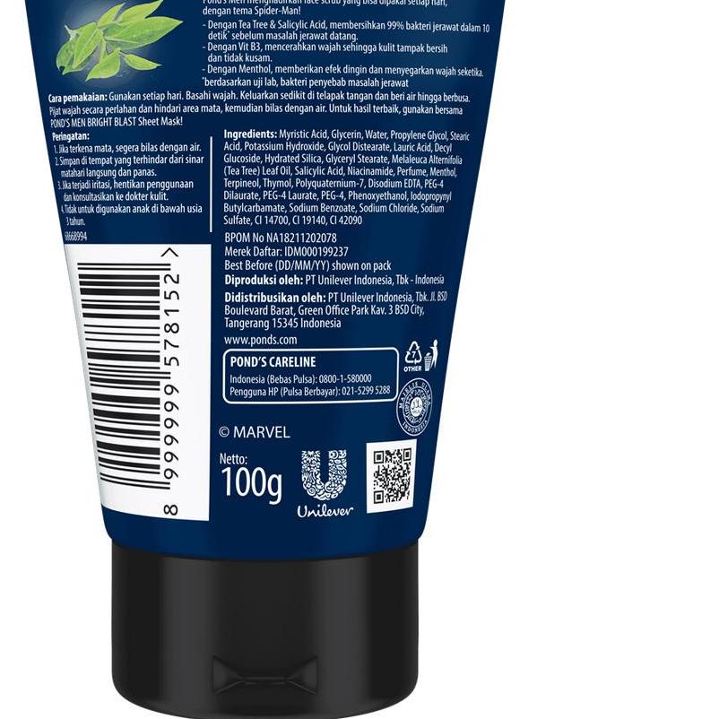 Buy 2x Ponds Men Acno Striker Facial Scrub Sabun Cuci Muka Pria 100G Spiderman Edition