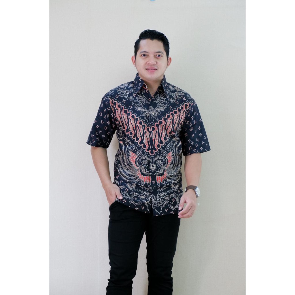 12 MOTIF BATIK PRIA TERBARU S M L XL XXL MBAJU kemeja BSO OFFICIAL ORIGINAL  PENDEK PREMIUM