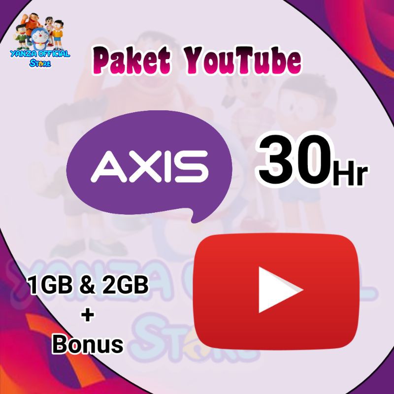 Paket YouTube AXIS 5hr, 30hr (Kuota Khusus YouTube & Chat AXIS)