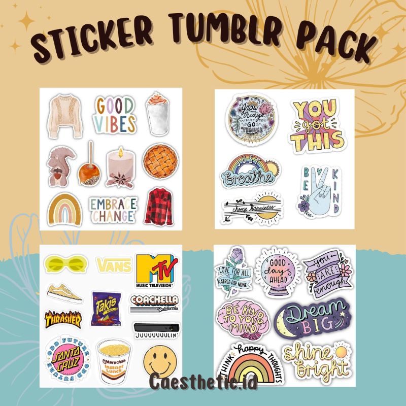 

STICKER TUMBLR AESTHETIC - STICKER HP LAPTOP - STICKER TUMBLR PACK - STICKER MINI TUMBLR