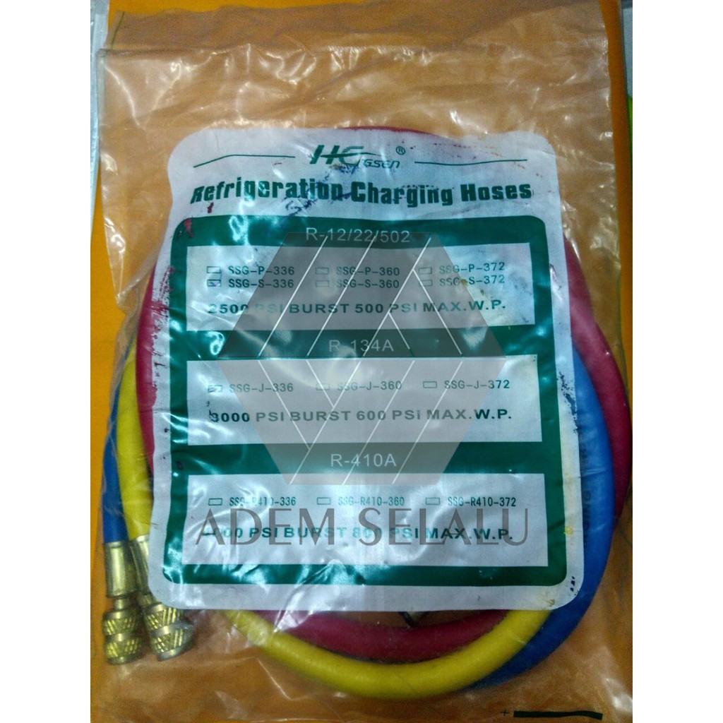 Selang Manifold R22 R134a R407c R404a | Charging Hose R22 R134a R407c R404a