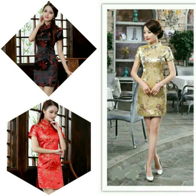 PROMO Cheongsam Midi Dress Bunga Sakura