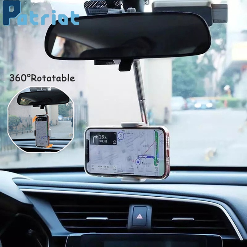 [ Featured ] 360 Degrees Adjustable Car Rearview Mirror Mount Phone Holder / Automobile Phone Stand Bracket For  12 GPS Navigator Holder