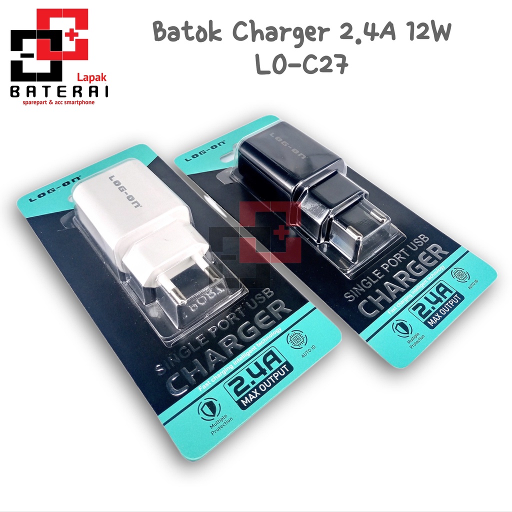 Log on LO-C27 Adapter Charger Batok 2.4A Fast Charging 12W Single Port
