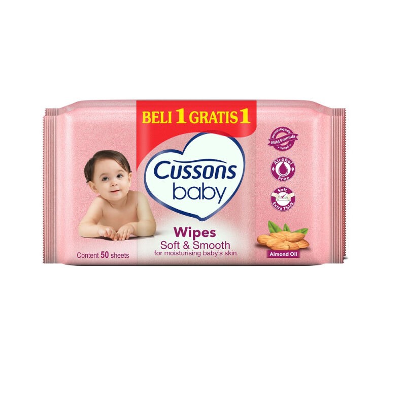 (B1G1) Cussons Baby Wipes Soft & Smooth 50s | Shopee Indonesia