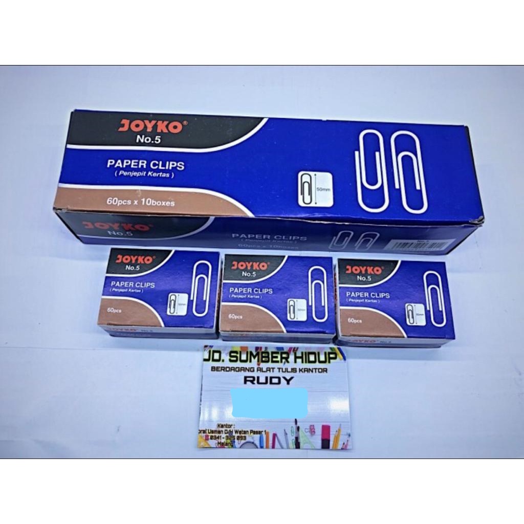 

Joyko Paper Clips No 5, Harga Persatuan 1 pak kecil