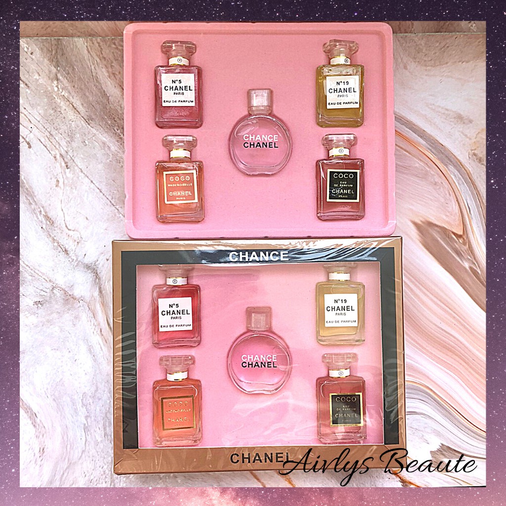 CHxNEL SET PINK Mini ISI 5 PARFUM (5 x 7.5mL)