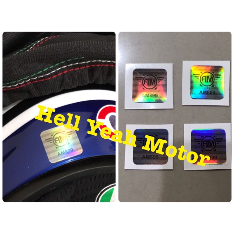 Stiker FIM Hologram / Sticker FIM Homologed Racing buat helm Shoei x14 x15 x12 HJC RPHA 11 Pro R1 Ar