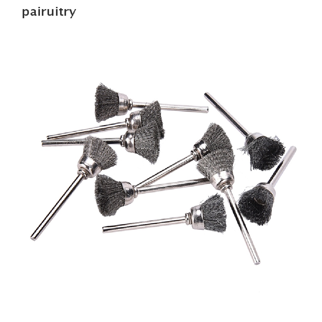 【PRT】 10PCS Stainless Steel Wire Cup Mini Brush Fits Dremel Rotary Tool Accessory 13mm .