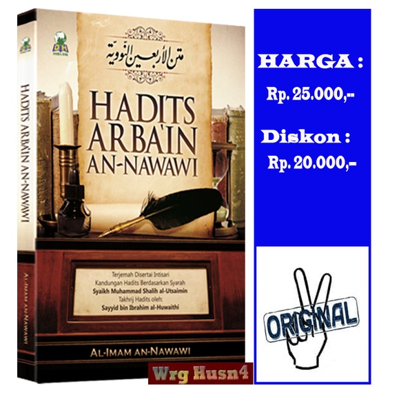 Buku Hadits Arbain An-Nawawi Terjemah Intisari Kandungan Hadits