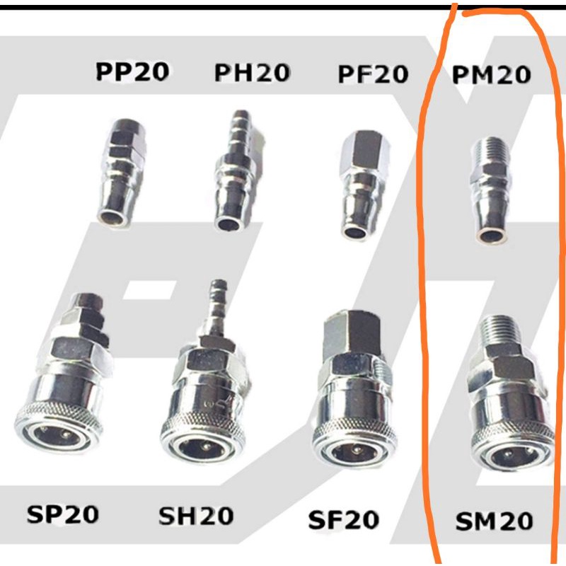 nepel selang set /coupler selang / sambungan selang set isi 2pc (PM20, dan SM20)