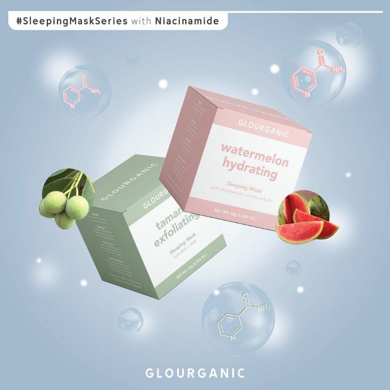 GLOURGANIC SLEEPING MASK TAMANU EXFOLIATING / WATERMELON HYDRATING
