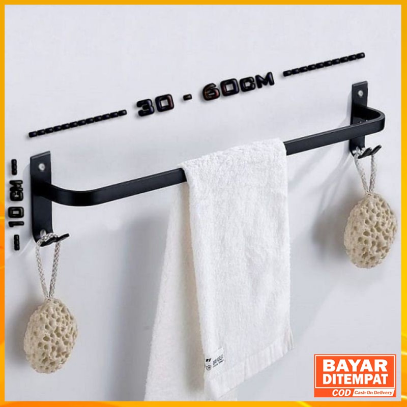 Gantungan Handuk Tempel Dinding Kamar Mandi dari Besi / Rak Kamar Mandi