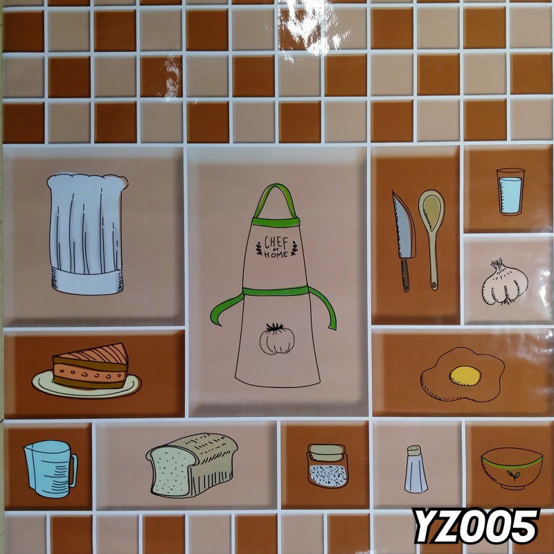 WALLPAPER STIKER DAPUR / KAMAR MANDI ANTI AIR , ANTI MINYAK UK 60CM X 5M