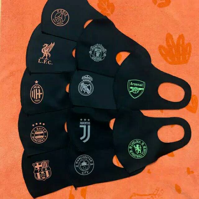 Masker Scuba Motif Club Bola Berkualitas dan Tahan Debu