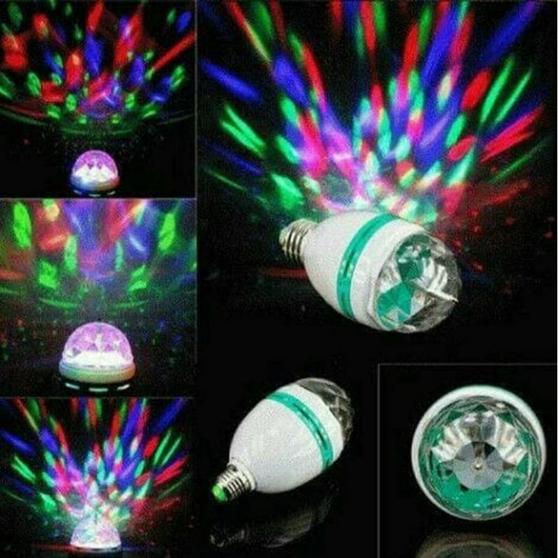 Lampu Disco LED Fitting Mini Party Light Otomatis Lampu Disko Warna Warni