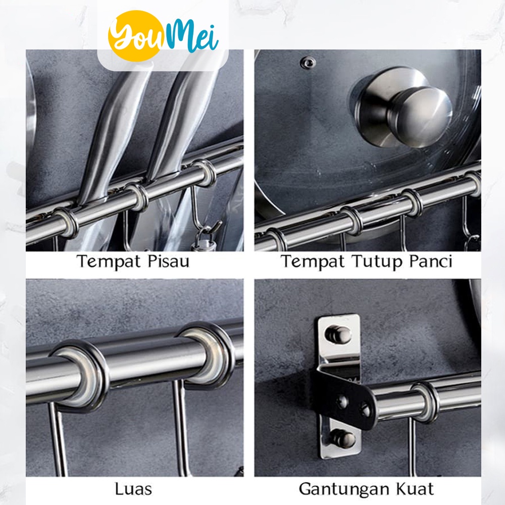 Rak kamar mandi / Rak toilet tanpa harus melubangi dinding kamar mandi / Rak stainless Tempat handuk serbaguna  1 – 2 Tingkat  - 1019