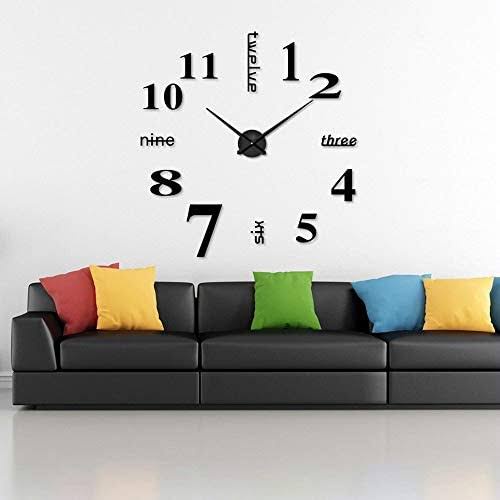 Jam DIY JUMBO 80 - 130 cm Tempel Dinding Unik Untuk Ruang Tamu Kamar / JAM DINDING DIY 3D GIANT Modern Clock