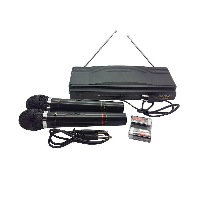 terlaris produk Mic Microphone HOMIC Double Wireless HM-306 HM306 VHF Seriesdi oder sekarang ya