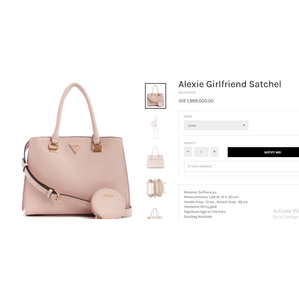 Tas Guess Girlfriend Pink ORI