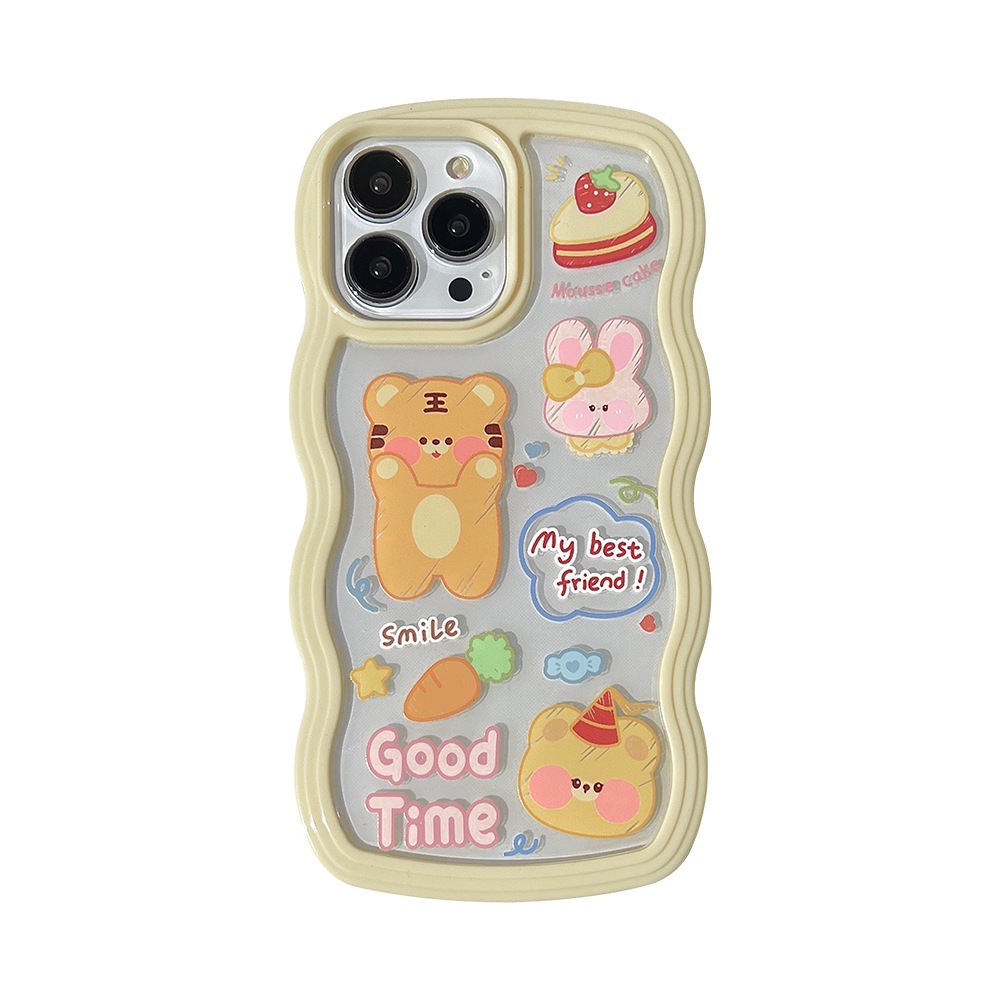 Soft Case Silikon Transparan Motif Harimau Kartun Untuk Iphone XS XR 11 12 13 PRO MAX