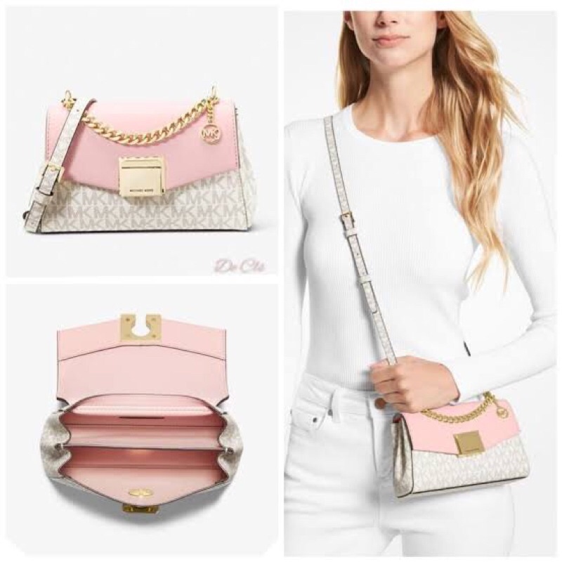 MK michael kors Lita small crossbody vanilla powder blush