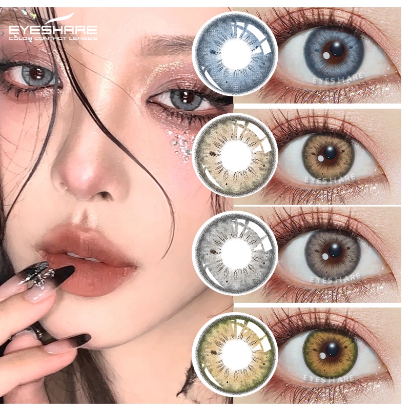 Soflen Model Terbaru 2023 COD Fashion Softlens Murah Lensa Kontak Warna Alami Lensa Kontak Hijau - Blackspot Natural Eyes