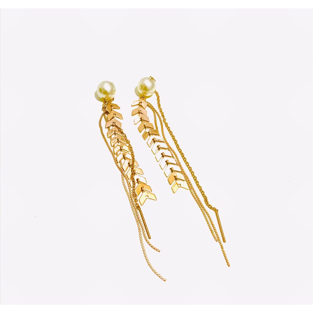 Anting Titanium Kasual Wanita Lapis Emas Anti Karat Model Tusuk AT-110