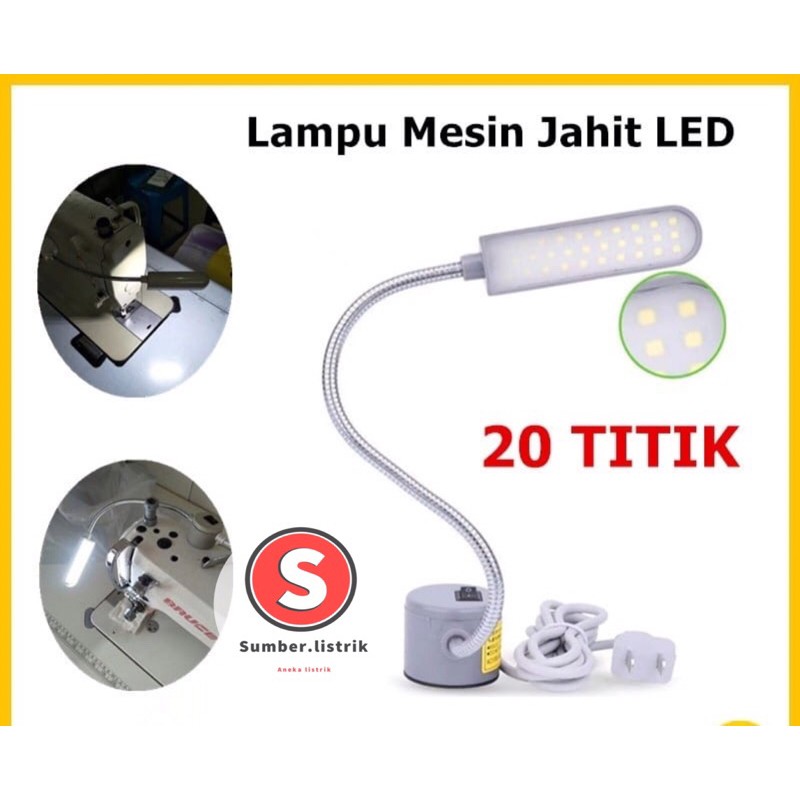 Lampu LED 20 Titik Mesin Jahit Pakai Colokan High Quality