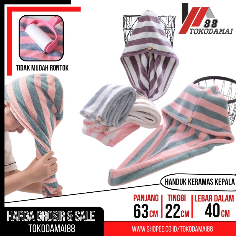 Handuk Keramas Kepala Cepat akering Bahan Microfiber