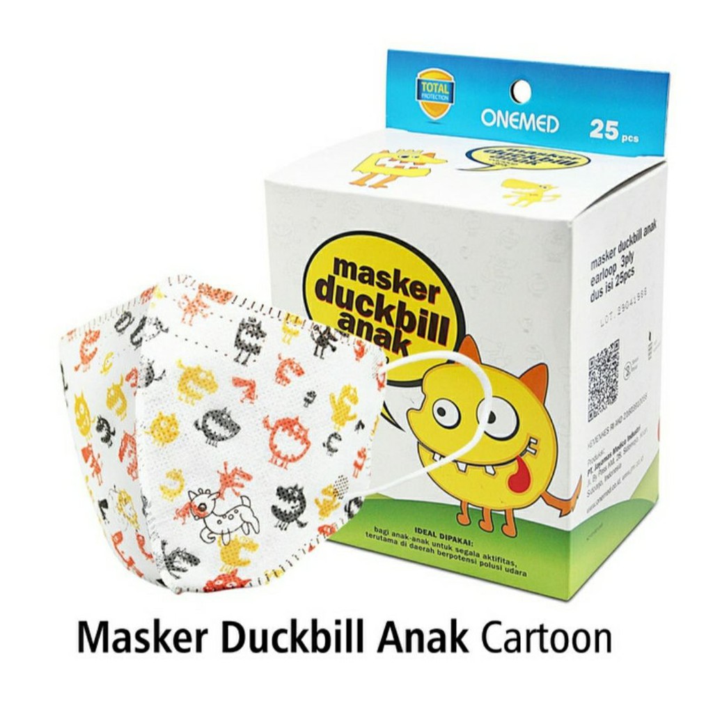 Masker Duckbill Anak Onemed Cartoon Medis Duckbill Srawberry Duckbill Cartoon