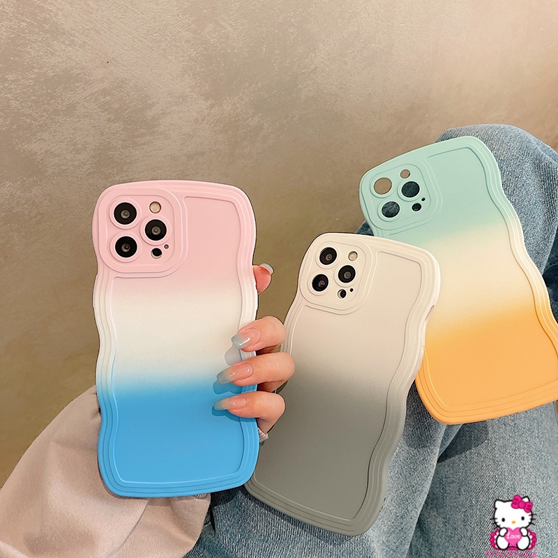 Soft Case TPU Warna Gradasi Untuk iPhone 11 12 13 Pro MAX 7Plus 8Plus XR 6 6s 7 8 Plus 14 Plus 11 Pro MAX 14 Pro MAX X XS MAX SE 2020