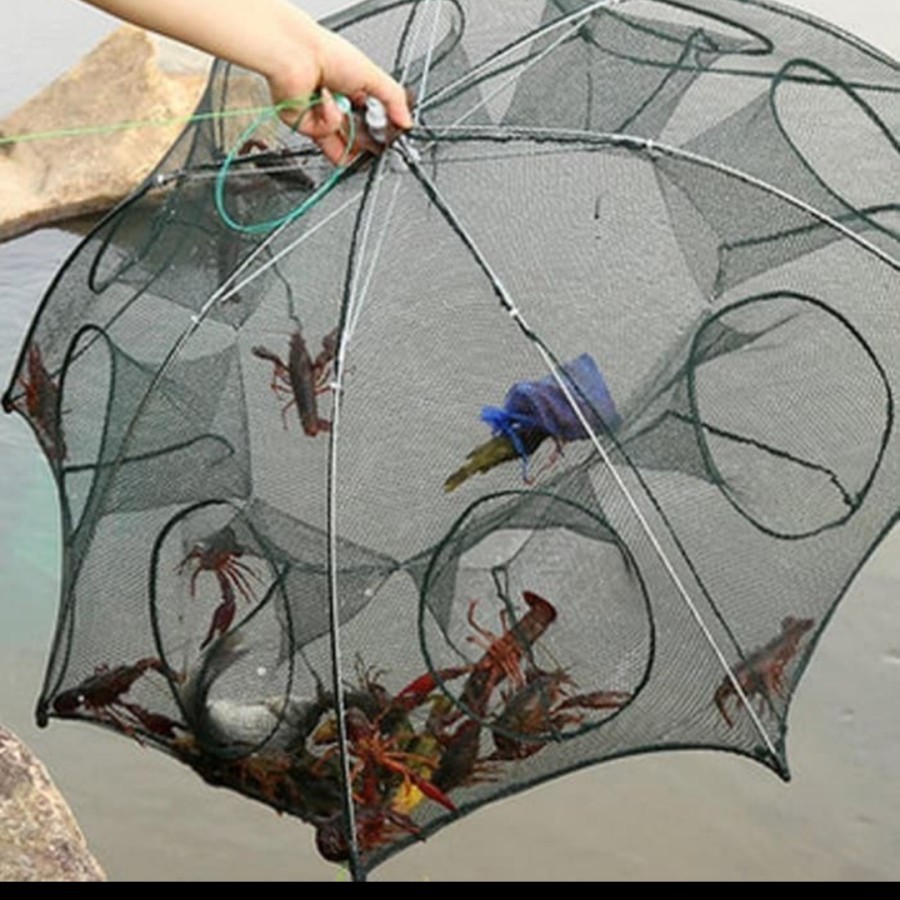 perangkap ikan 8 lubang jebakan bubu jaring fish trap cupang lobster udang hias alat pancing set new