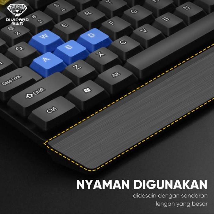 Divipard Keyboard USB Kabel D350 Untuk Komputer Laptop Plus Docking