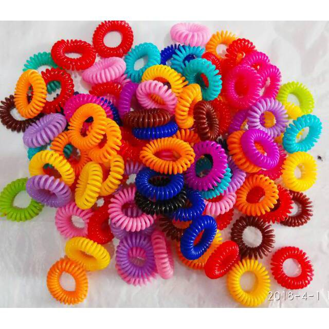 Karet rambut spiral KCL lusinan isi 12 pcs