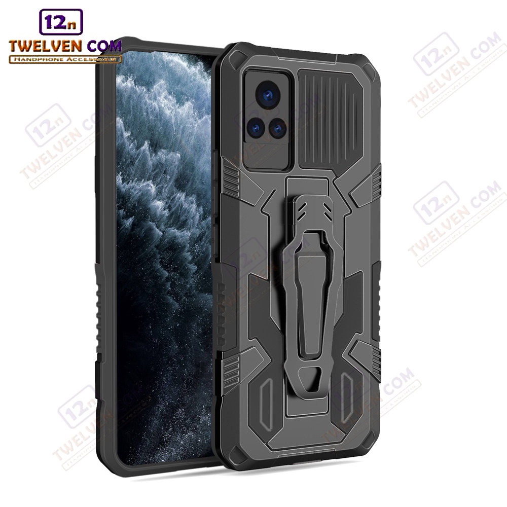 Case Shockproof Vivo V21 Armor Hardcase Stand Clip