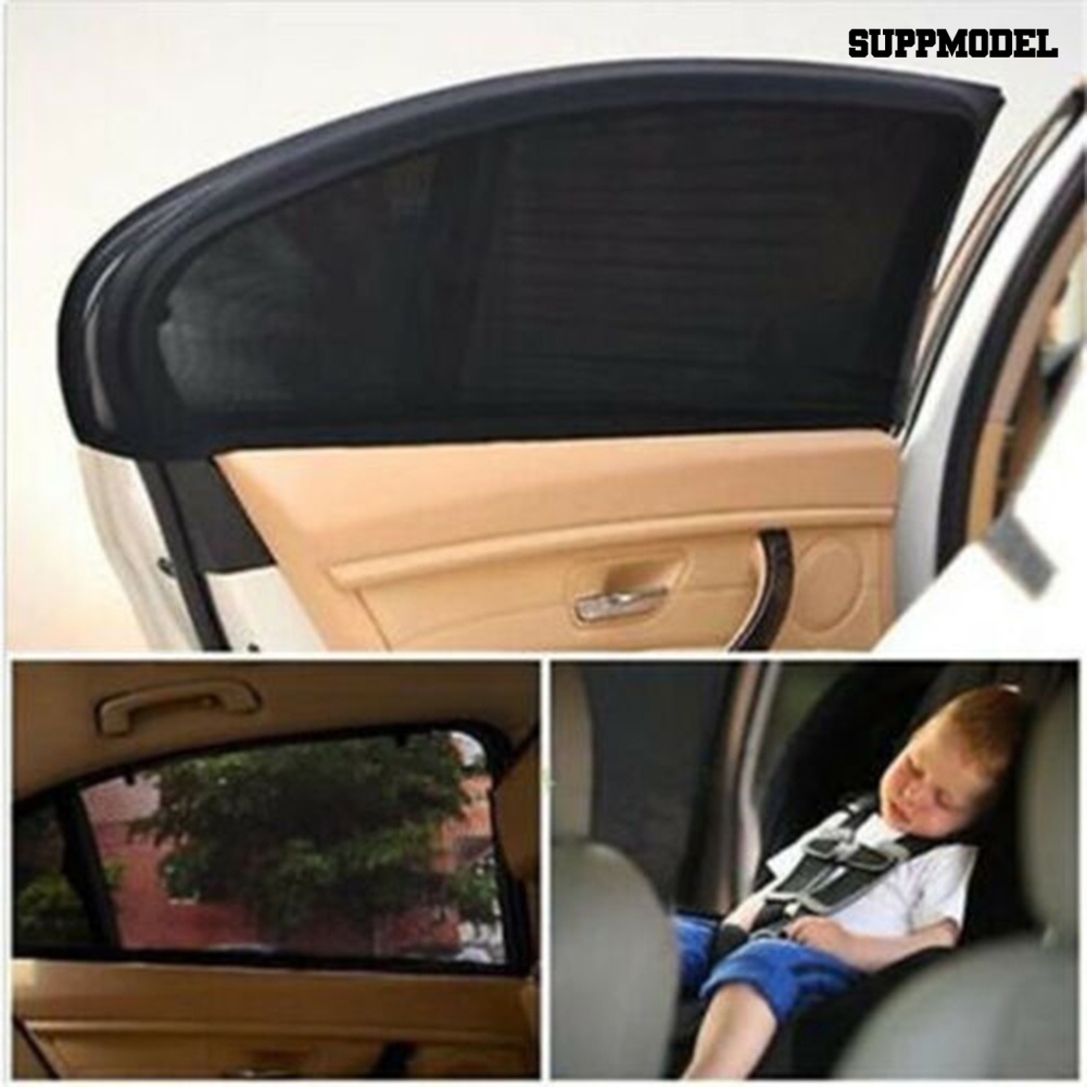 Sfs 2Pcs Tirai Mesh Cover Jendela Samping Mobil Universal Anti Nyamuk