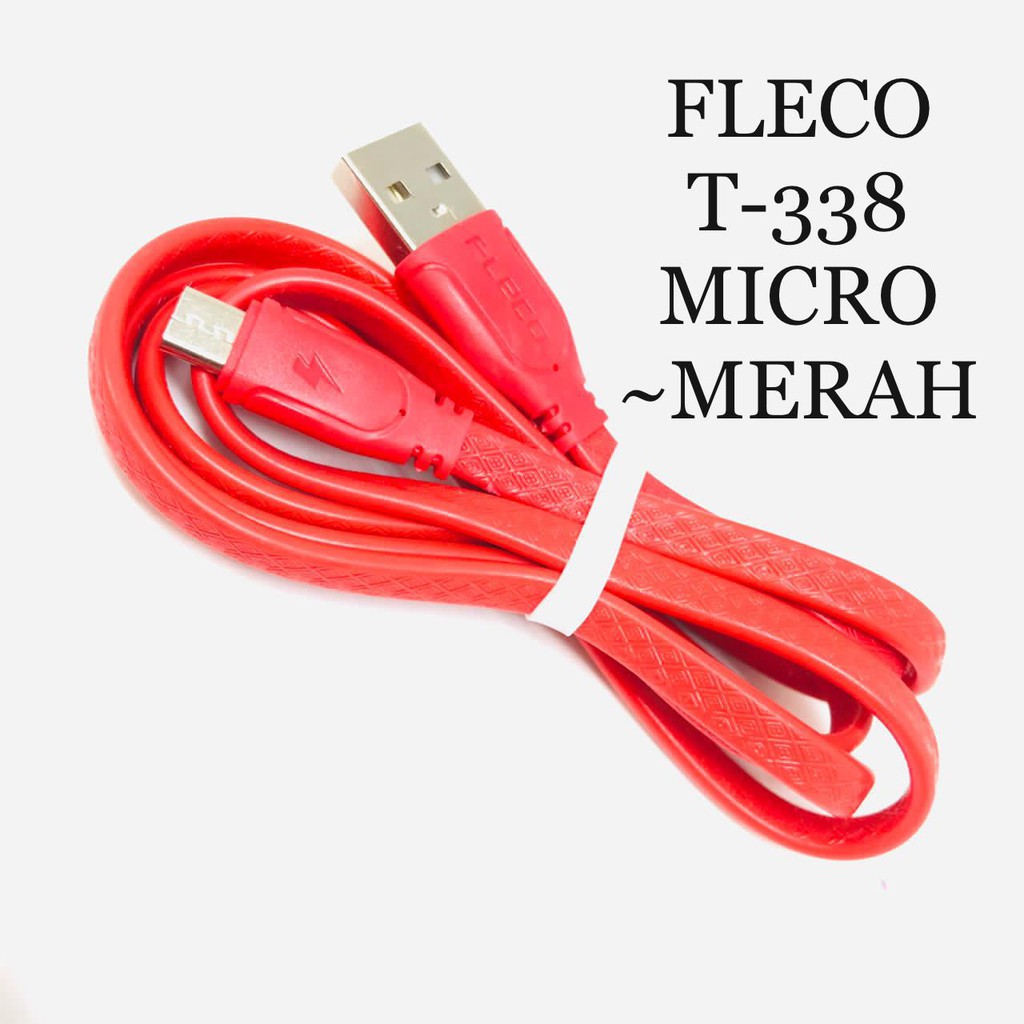 1PCS~KABEL DATA FLECO T338 T-338 MICRO/IPH/TYPE-C 2.4A 1METER